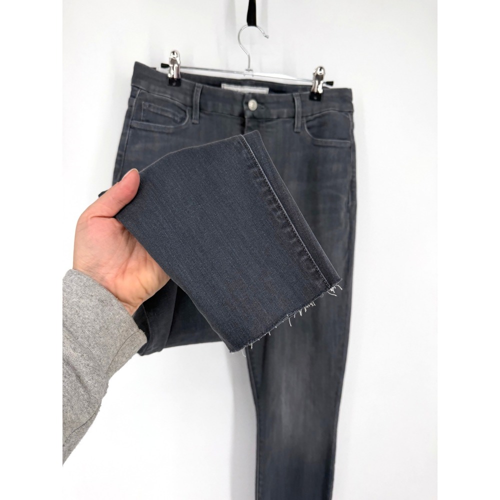 Frank & Eileen Sligo High Rise Skinny Jeans Charcoal Grey Raw Hem Size 30 USA - Picture 9 of 13